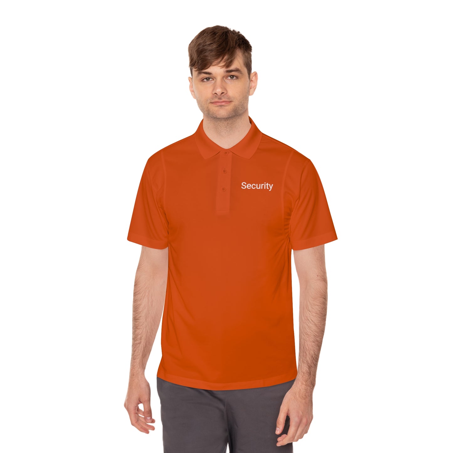Men's Sport Polo Shirt-Security Aufdruck