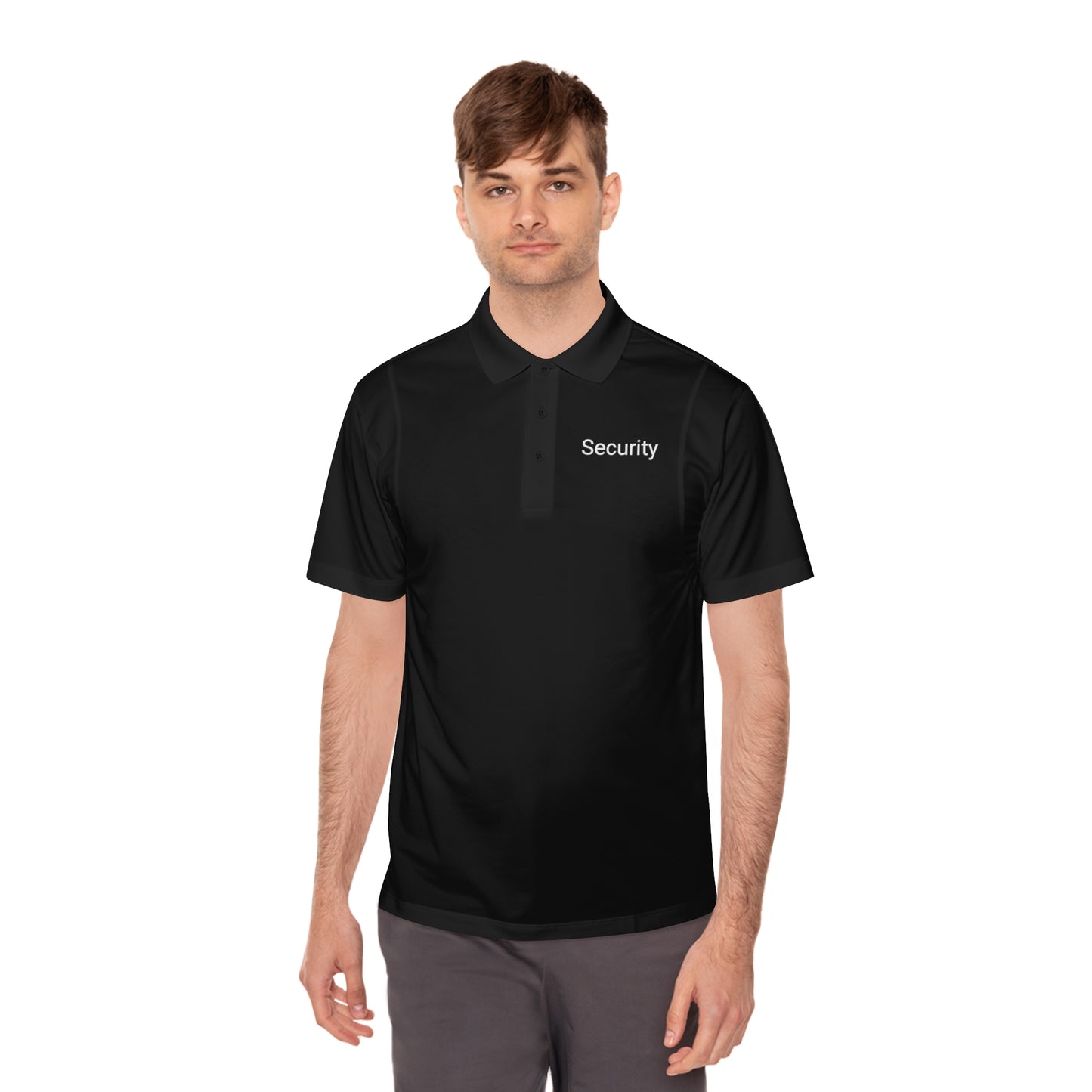 Men's Sport Polo Shirt-Security Aufdruck
