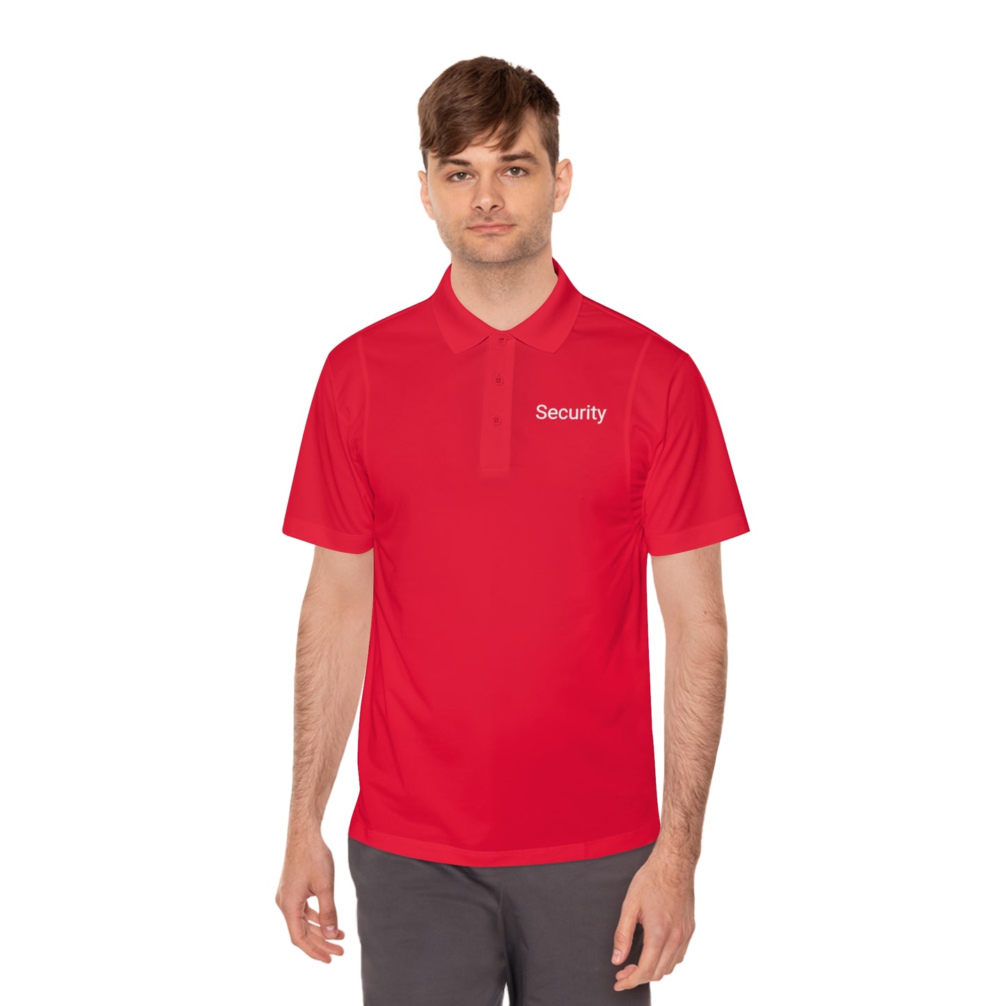 Men's Sport Polo Shirt-Security Aufdruck