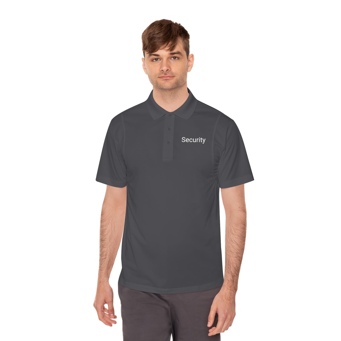 Men's Sport Polo Shirt-Security Aufdruck