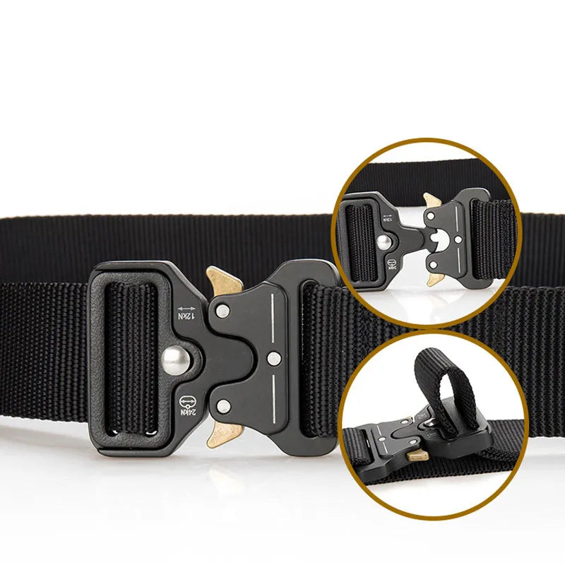 Tactical Belt Military Army Metal Buckle Heavy Duty Combat Belt Outdoor Hunting Training Nylon Belt 125/135CM Wide 3.8/4.3cm