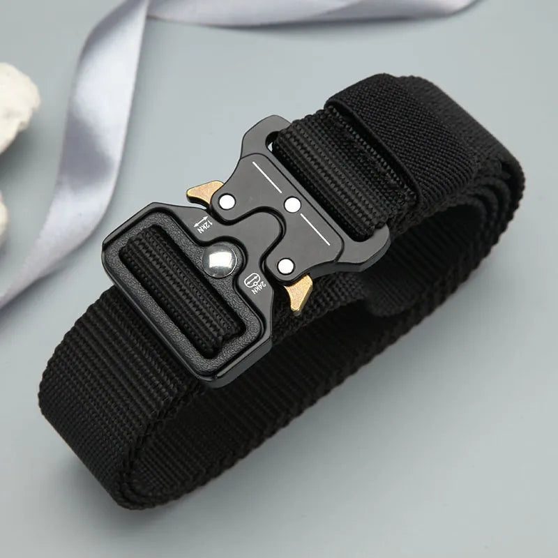 Men's Belt Outdoor Hunting Tactics Belt Multi functional Buckle Nylon Belt High Quality Marine Corps Canvas Plastic Buckle
