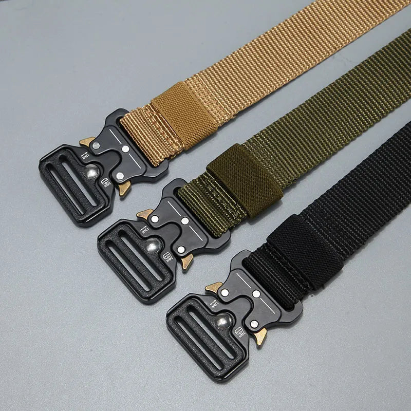 Men's Belt Outdoor Hunting Tactics Belt Multi functional Buckle Nylon Belt High Quality Marine Corps Canvas Plastic Buckle