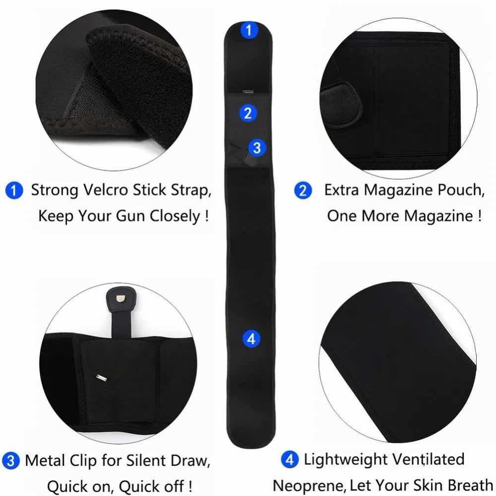 Right/Left Hand 2 in 1 Combo Tactical Abdominal Band Belly Pistol Holster for 17 19 22 Series and Most Pistol Handguns
