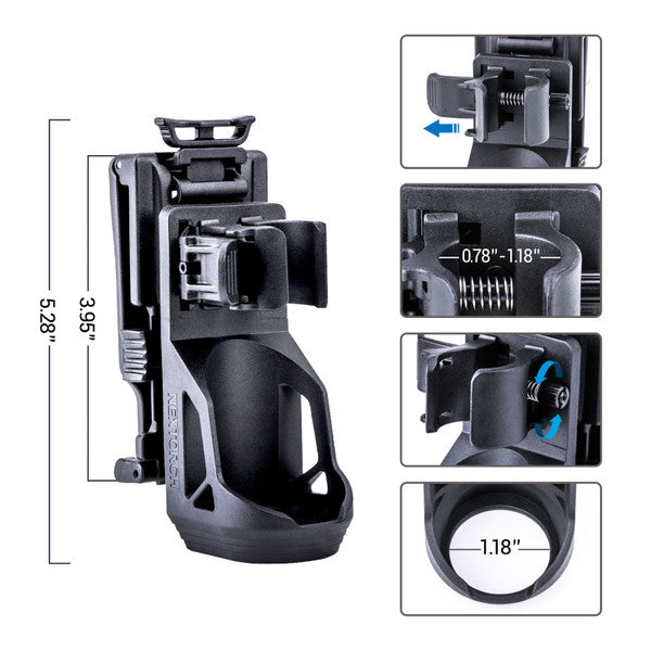 NEXTORCH V51 Taktisches Taschenlampen Holster - 360 Grad drehbar, Schnellverschluss, Gürtelclip mit Breitenreduktion
