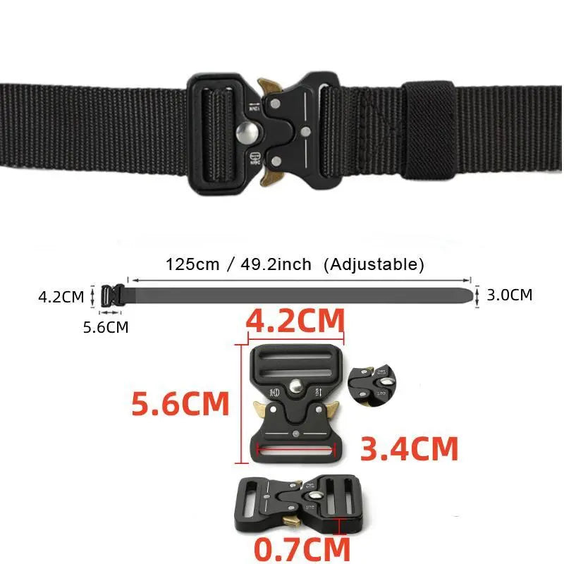Men's Belt Outdoor Hunting Tactics Belt Multi functional Buckle Nylon Belt High Quality Marine Corps Canvas Plastic Buckle