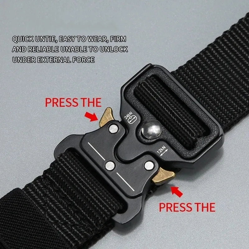 Men's Belt Outdoor Hunting Tactics Belt Multi functional Buckle Nylon Belt High Quality Marine Corps Canvas Plastic Buckle