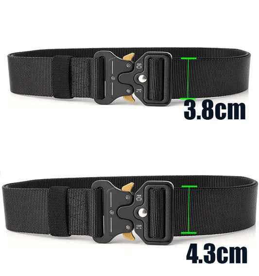 Tactical Belt Military Army Metal Buckle Heavy Duty Combat Belt Outdoor Hunting Training Nylon Belt 125/135CM Wide 3.8/4.3cm