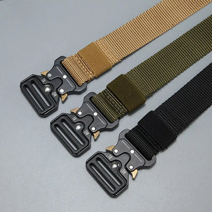 Men's Belt Outdoor Hunting Tactics Belt Multi functional Buckle Nylon Belt High Quality Marine Corps Canvas Plastic Buckle