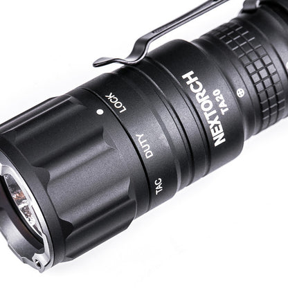 NEXTORCH TA20 Tactical LED Taschenlampe, 1000 Lumen, Kopf mit Nano- Keramik Glasbrecher, Stroboskopfunktion