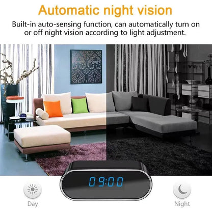 Wireless WiFi Camera Full HD 1080P Clock Mini Cameras Security Monitor Video Recorder Nanny Cam 140 Angle Night Vision hidden tf