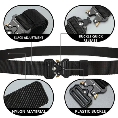 Men's Belt Outdoor Hunting Tactics Belt Multi functional Buckle Nylon Belt High Quality Marine Corps Canvas Plastic Buckle
